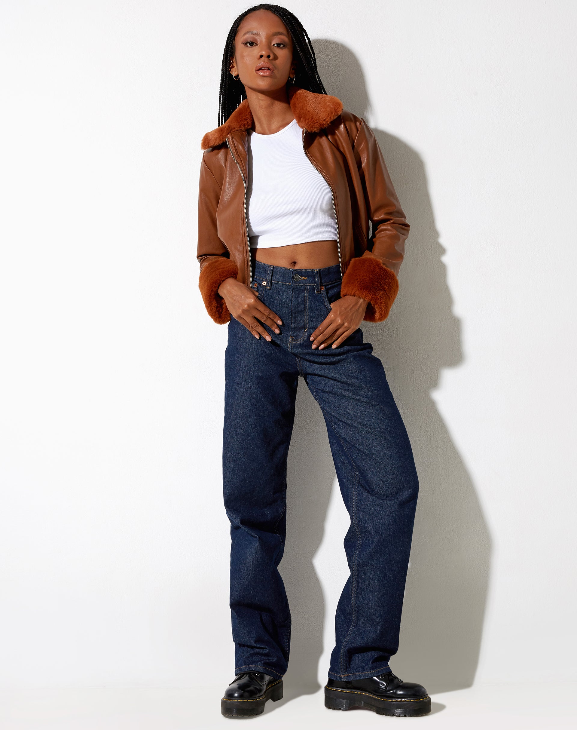 Bild von Neliya Jacke in Pu Braun