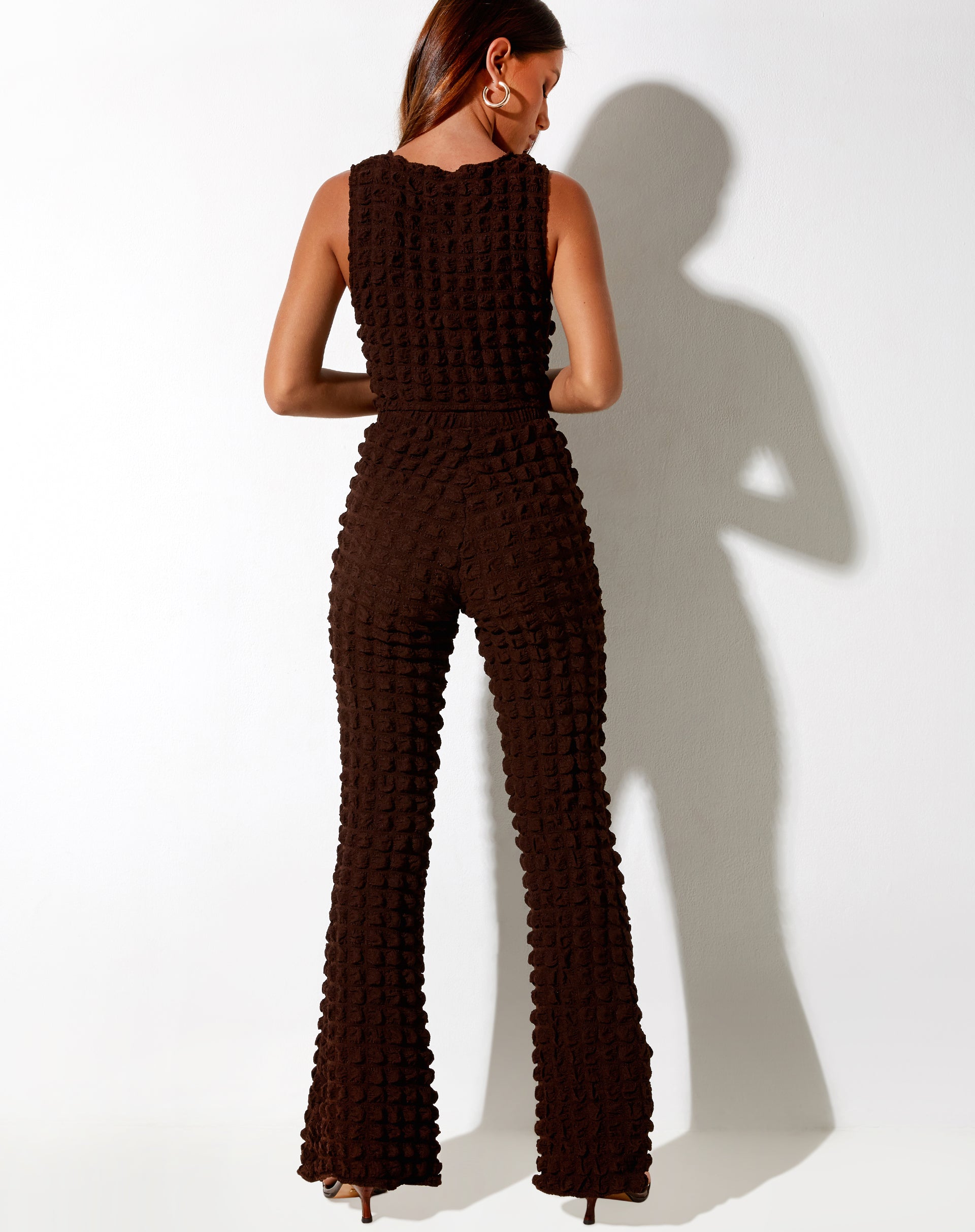 Bild von Neno Crop Top aus Bubble Jersey Braun