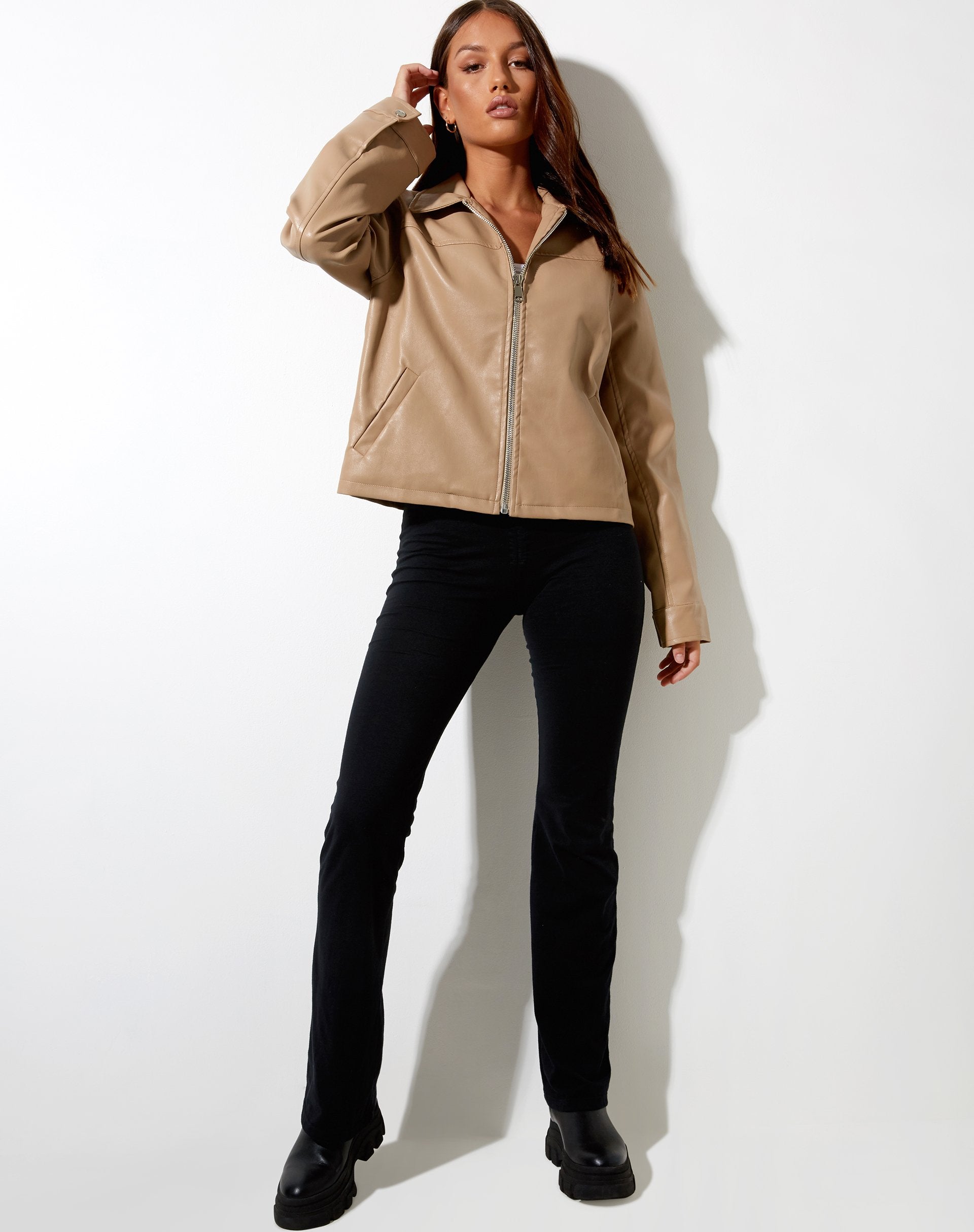 Image of Nerissa Jacke in PU Hellbraun