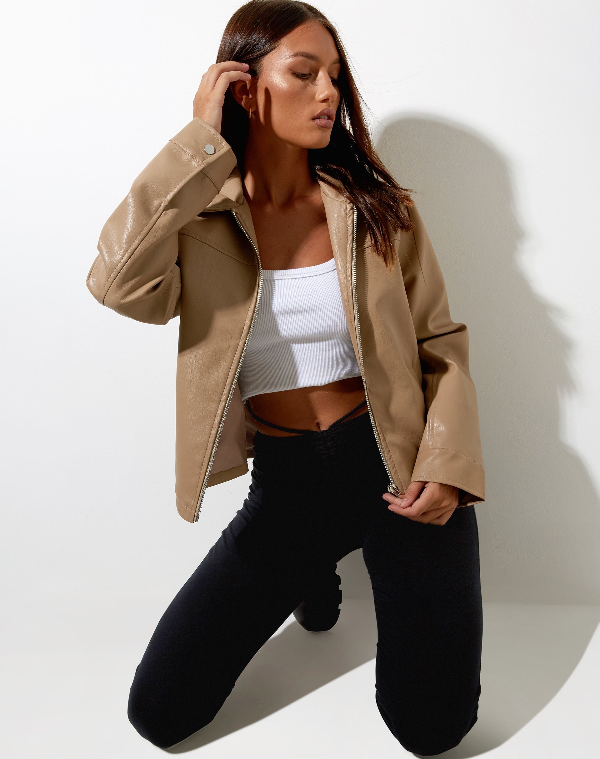 Image of Nerissa Jacke in PU Hellbraun