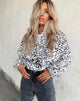 Image of Nero Ring Pull Jacke in Weiß Leopard