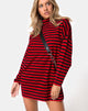 Image of Neivie Pullover in Streifen horizontal Schwarz / Rot