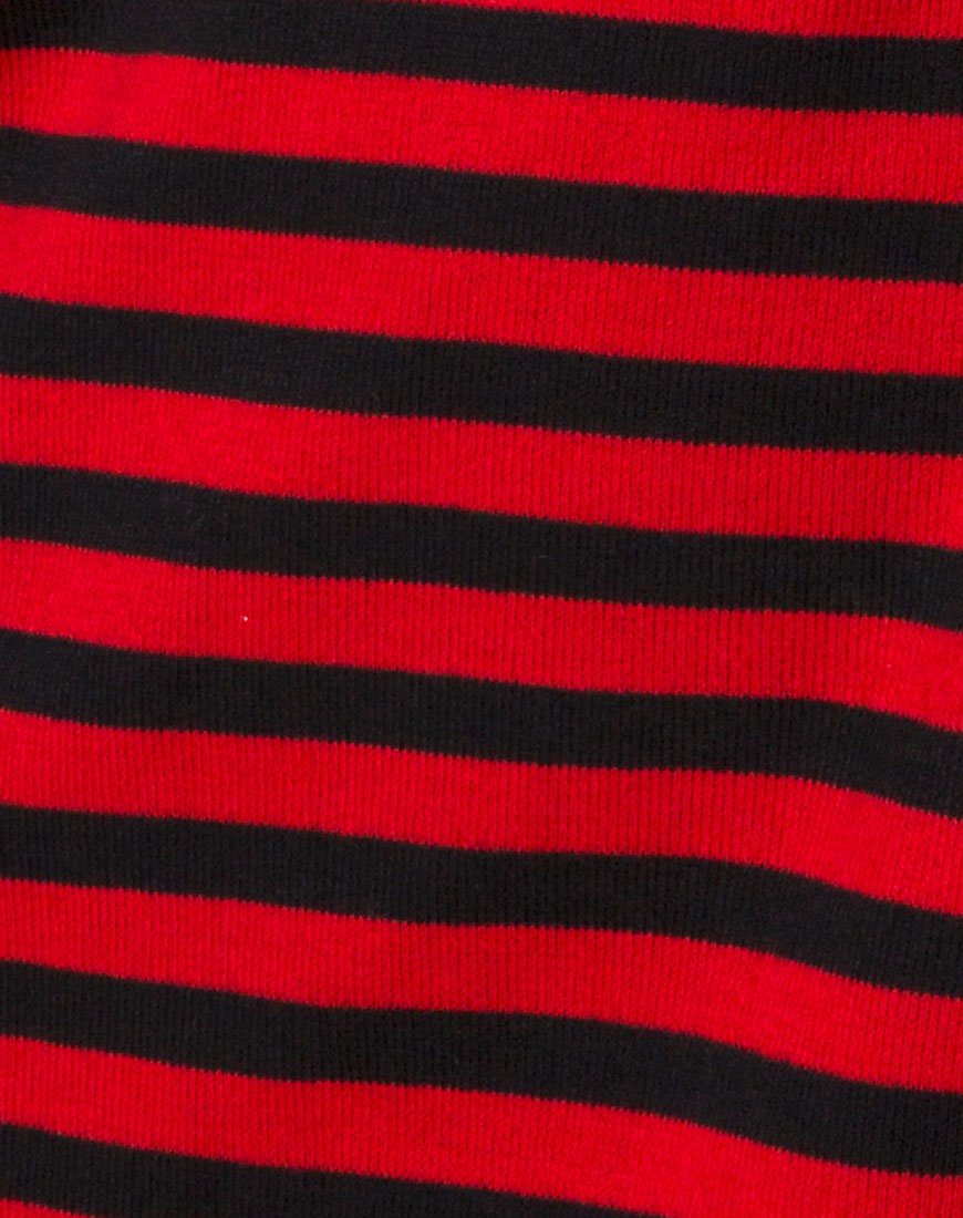 Image of Neivie Pullover in Streifen horizontal Schwarz / Rot