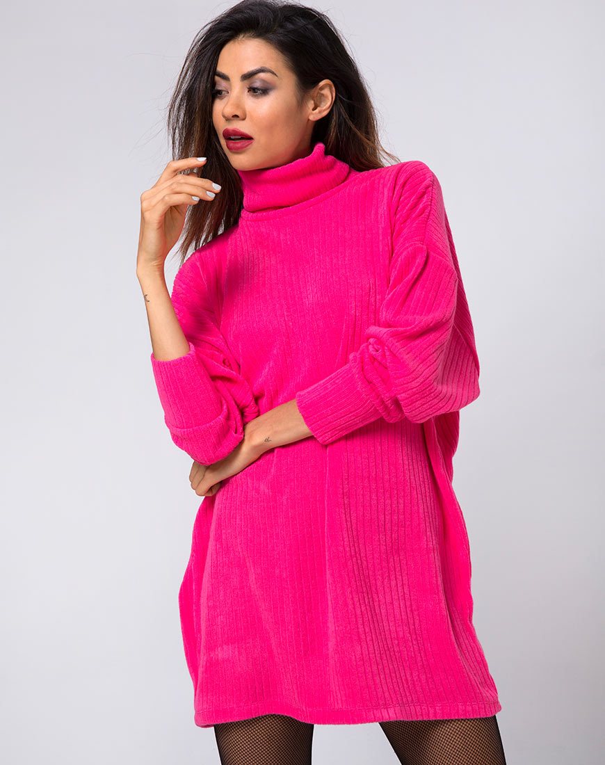 Neve Übergroßer Pullover aus Rippenstrick Rosa