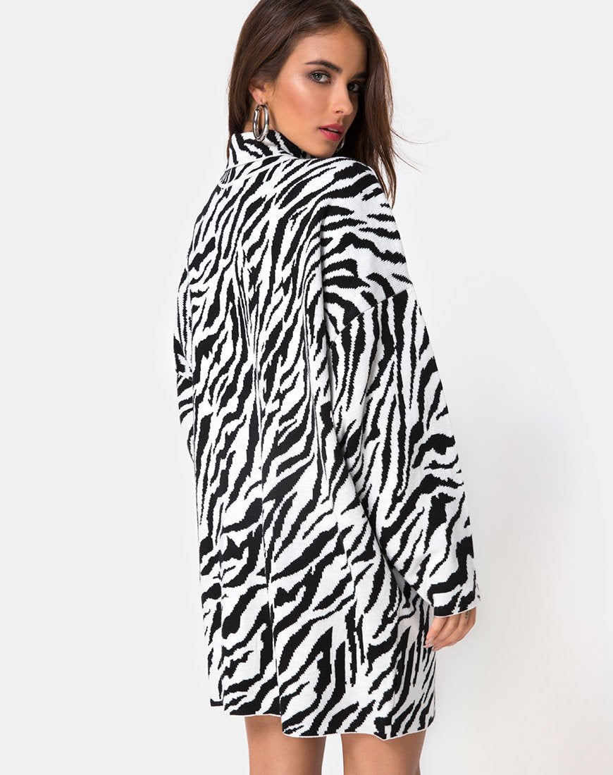 Image of Neivie Pullover Kleid in Zebra S/W