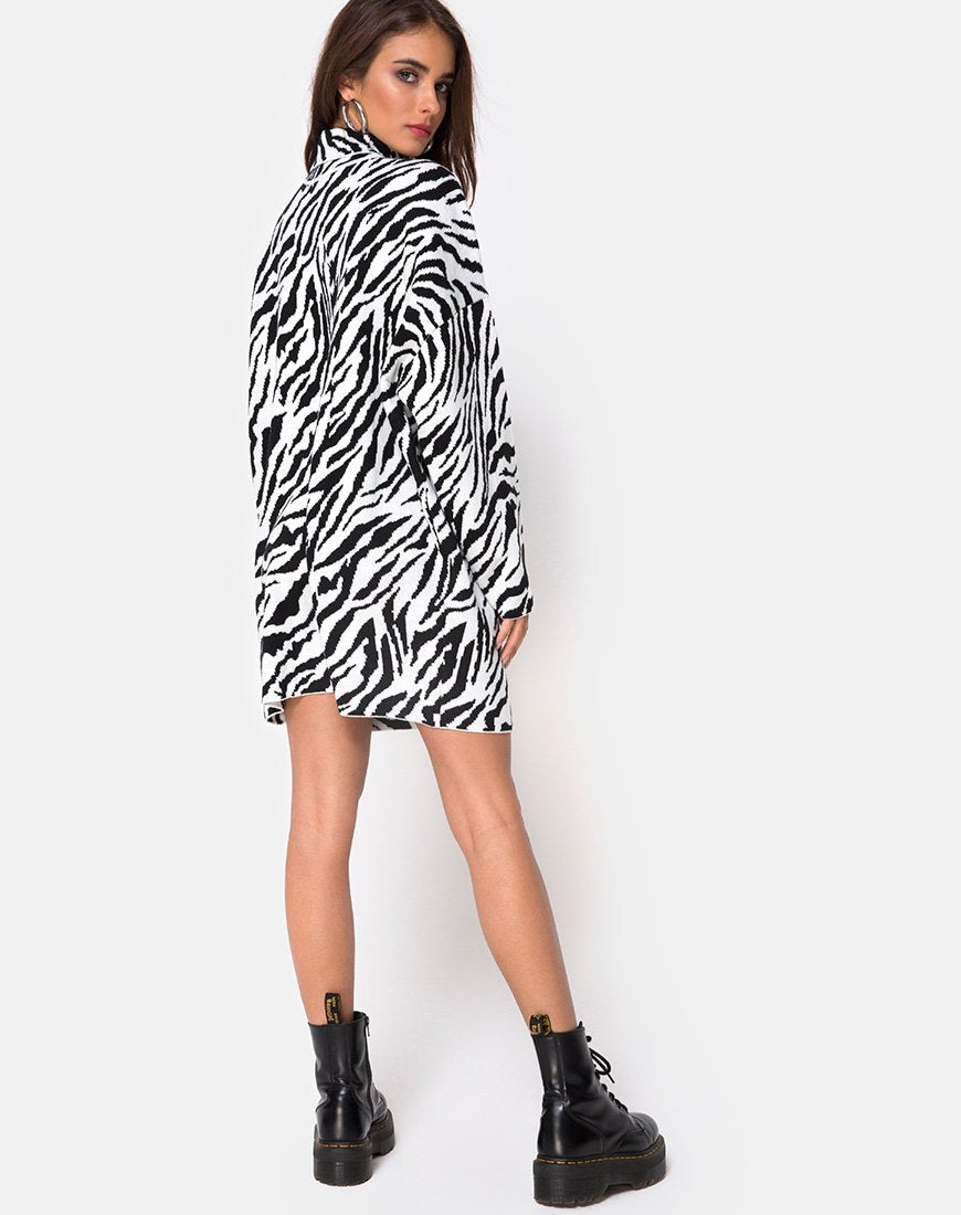 Image of Neivie Pullover Kleid in Zebra S/W