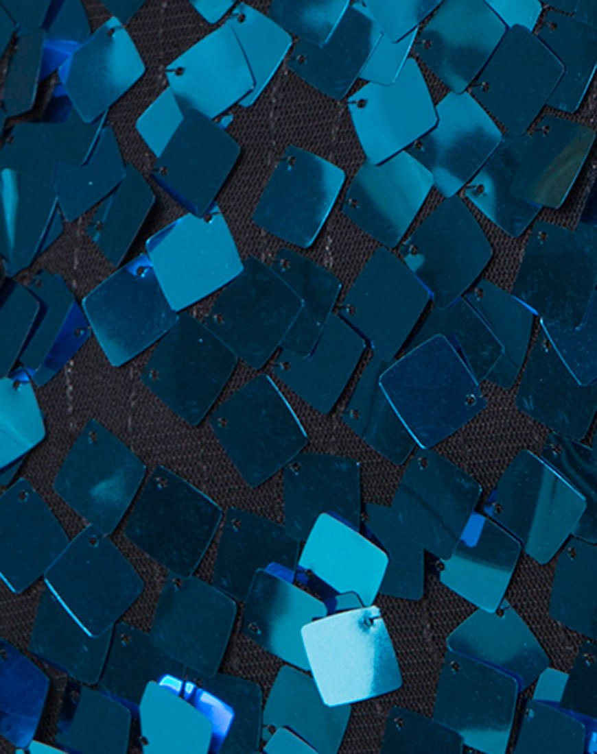 Bild von Frankie Slip Dress in Square Pailletten Teal