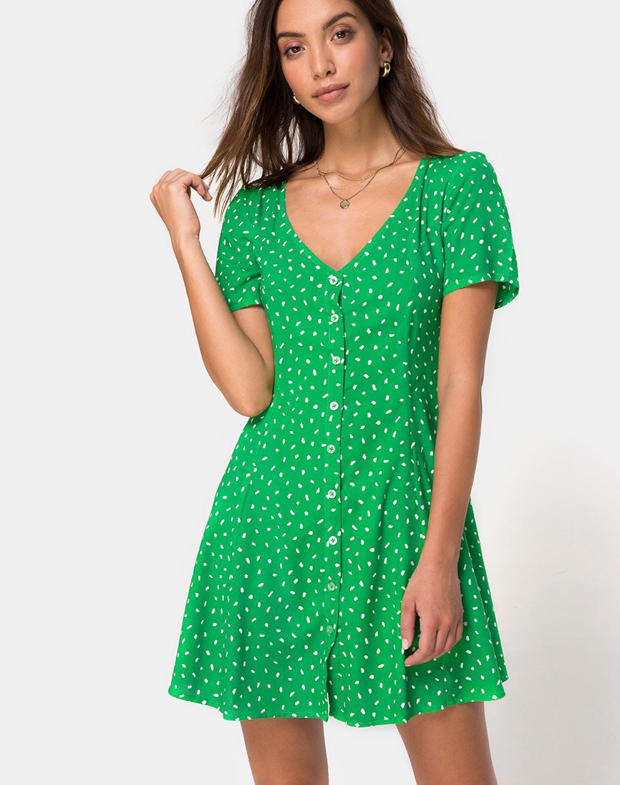 Neyka Kleid in Mini Diana Dot Grün