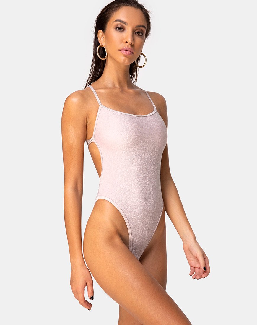 Nicole Badeanzug in Glitter Pink