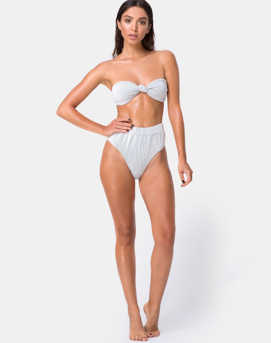 Bild von Nima Bikiniunterteil aus Crinkle Rib Weiß