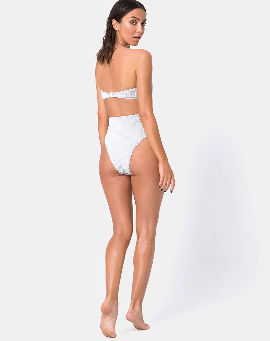 Bild von Nima Bikiniunterteil aus Crinkle Rib Weiß