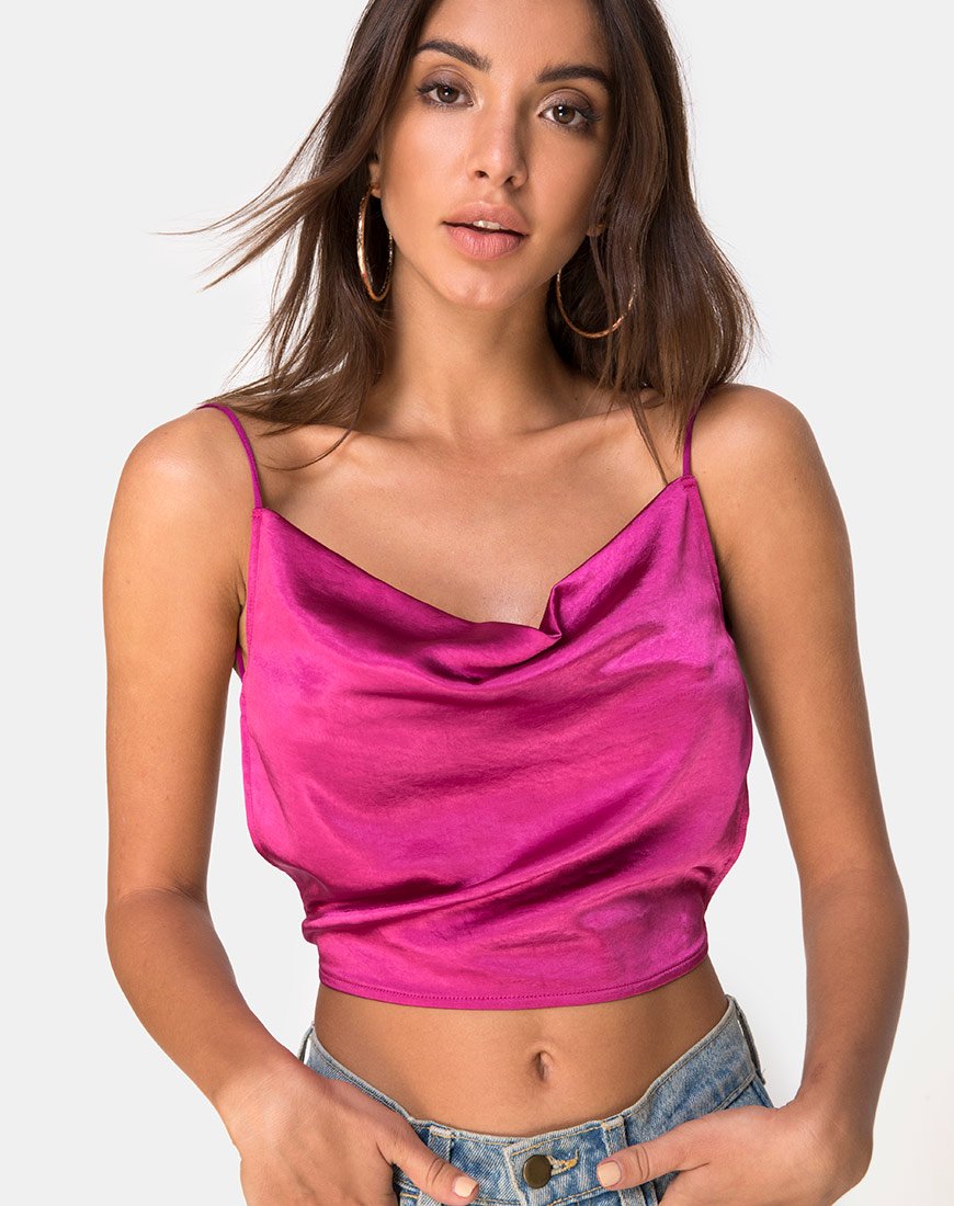 Image von Ning Top in Satin Magenta
