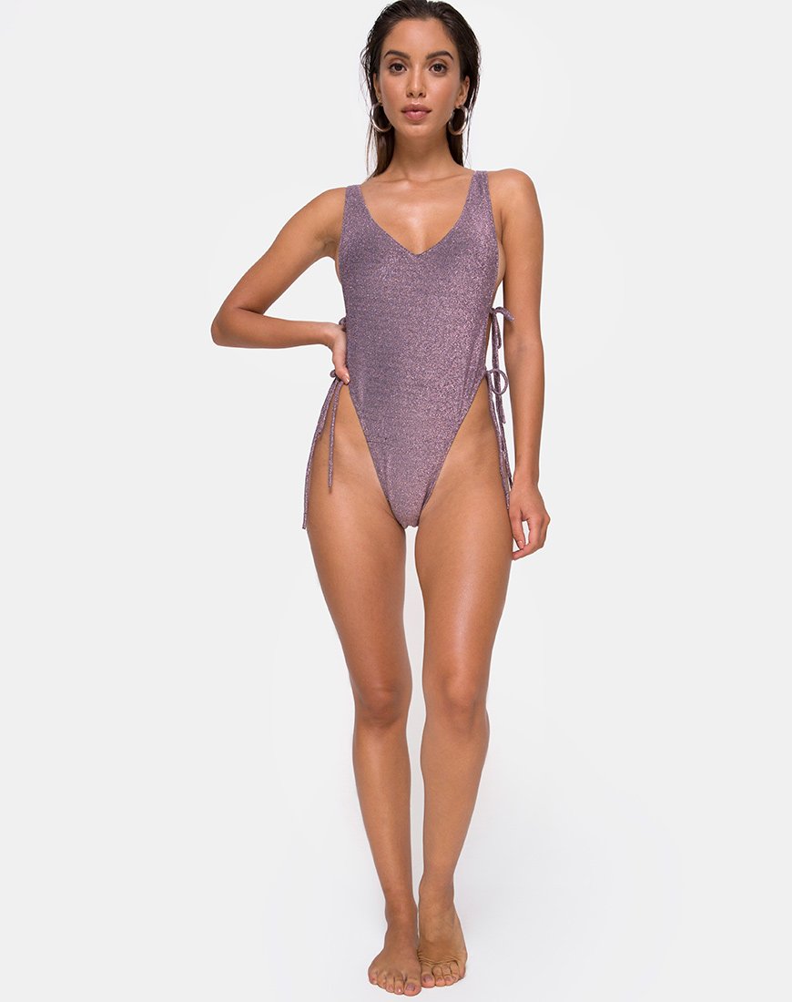 Image of Nishi Badeanzug in Gunmetal Glitter