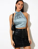 Bild von NOELA TOP SATIN SILBER BLAU#41