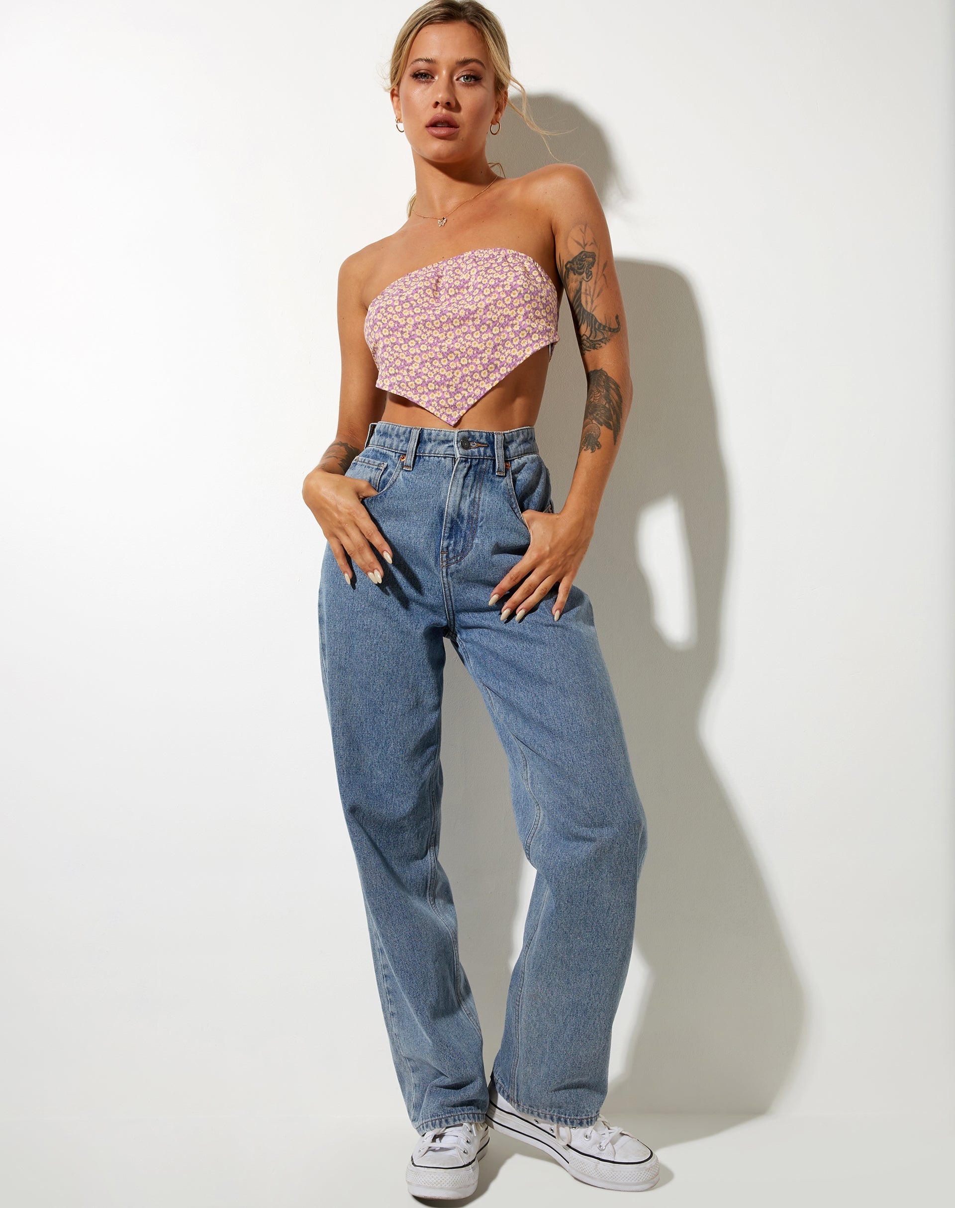 Bild von Nolda Crop Top in Flower Fun Flieder Zitrone