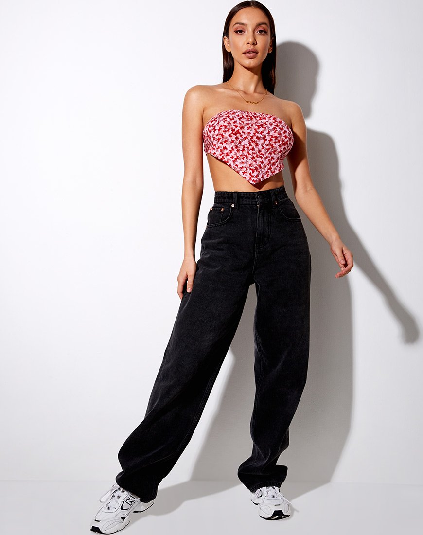 Bild von Nolda Top in Ditsy Butterfly Pfirsich und Rot