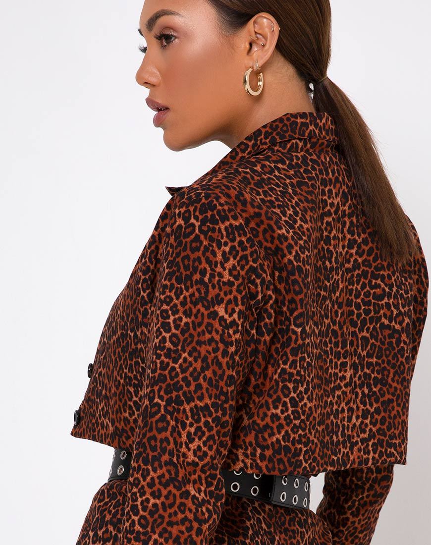 Bild von Noly Cropped Blazer in Ditsy Leopard Orange