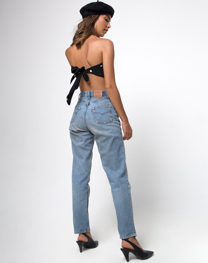 Image of Nolia Tube Top in Schwarz und Weiß Polkadot