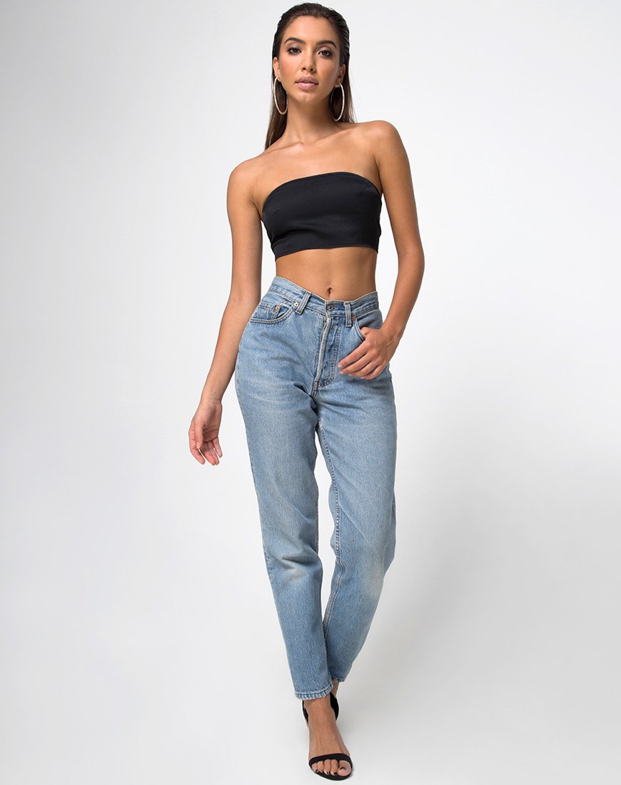 Bild von Nolia Tube Top in Satin Schwarz