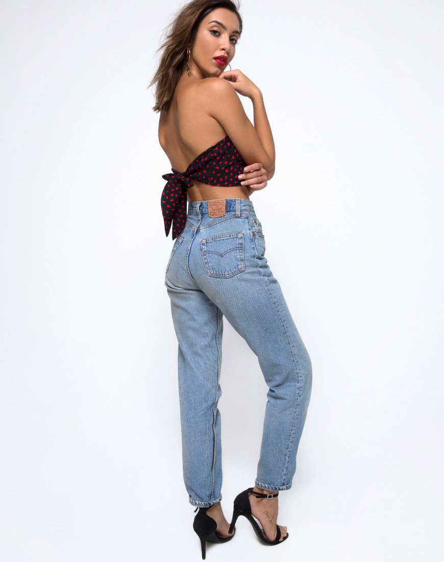 Image of Nolia Tube Top in Mini Diana Dot Schwarz und Rot