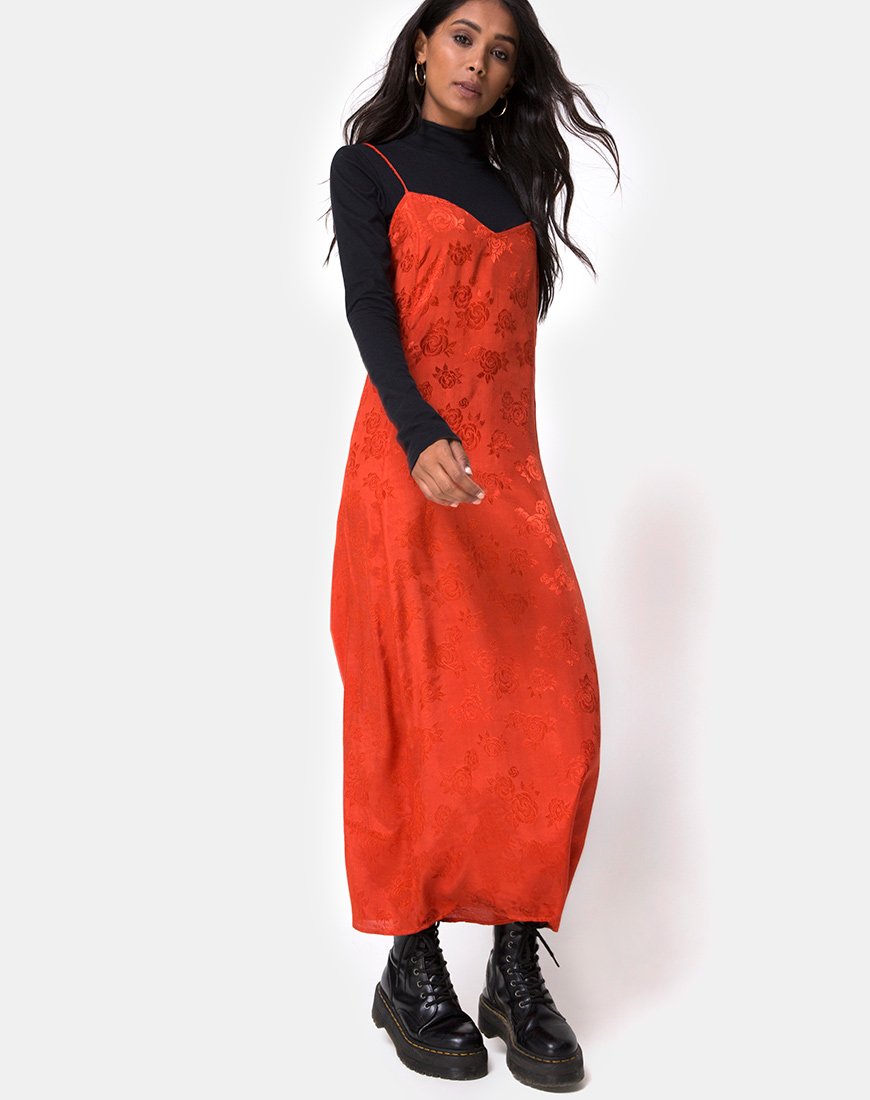 Image of Nolity Midikleid aus Satin Rostrosa