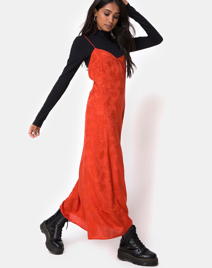 Image of Nolity Midikleid aus Satin Rostrosa