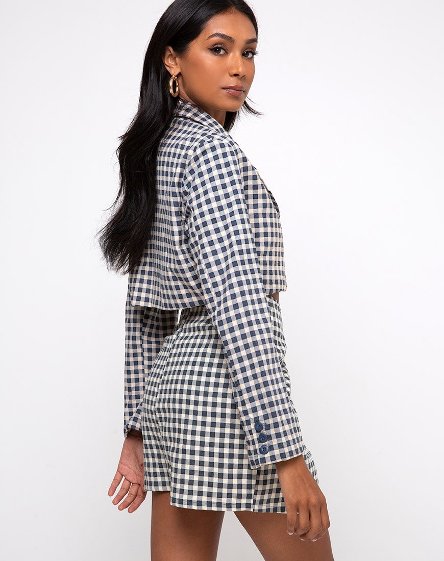 Bild von Noly Cropped Blazer in Gingham Creme