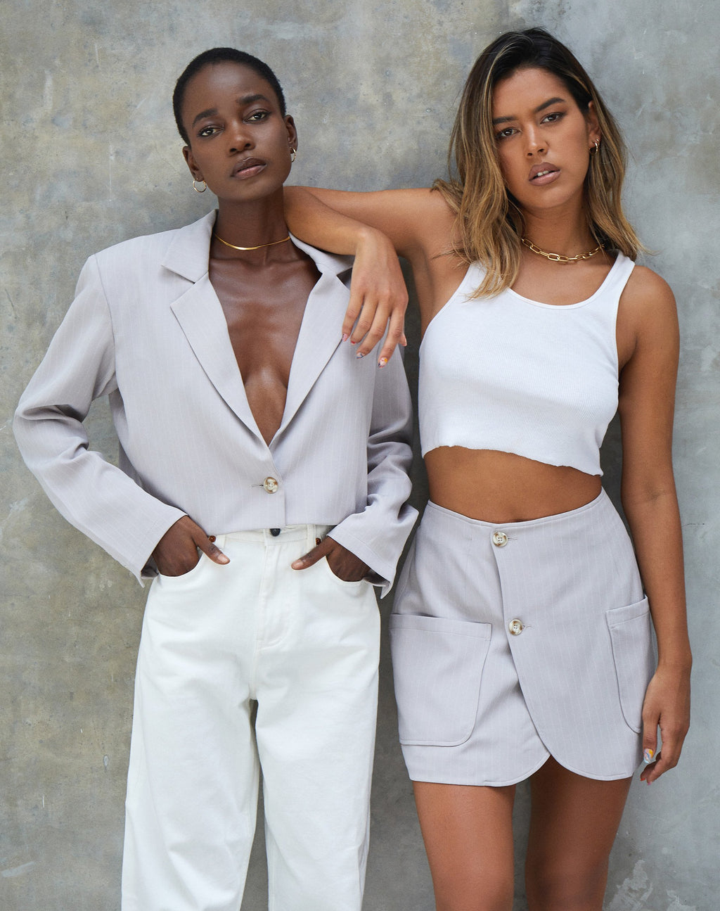 Nolya Blazer in Nadelstreifen Silbergrau