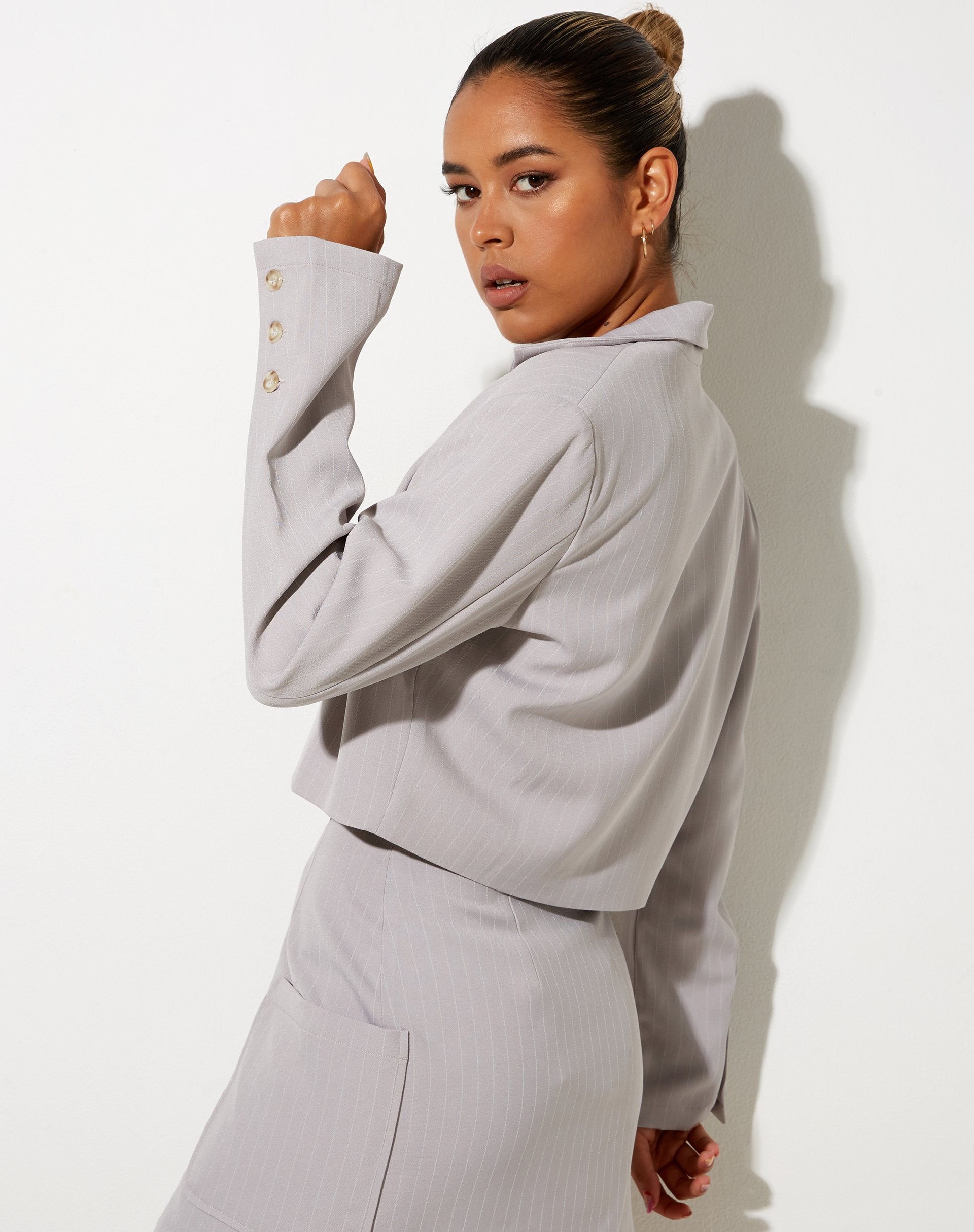 Image of Nolya Blazer mit Nadelstreifen in Silbergrau