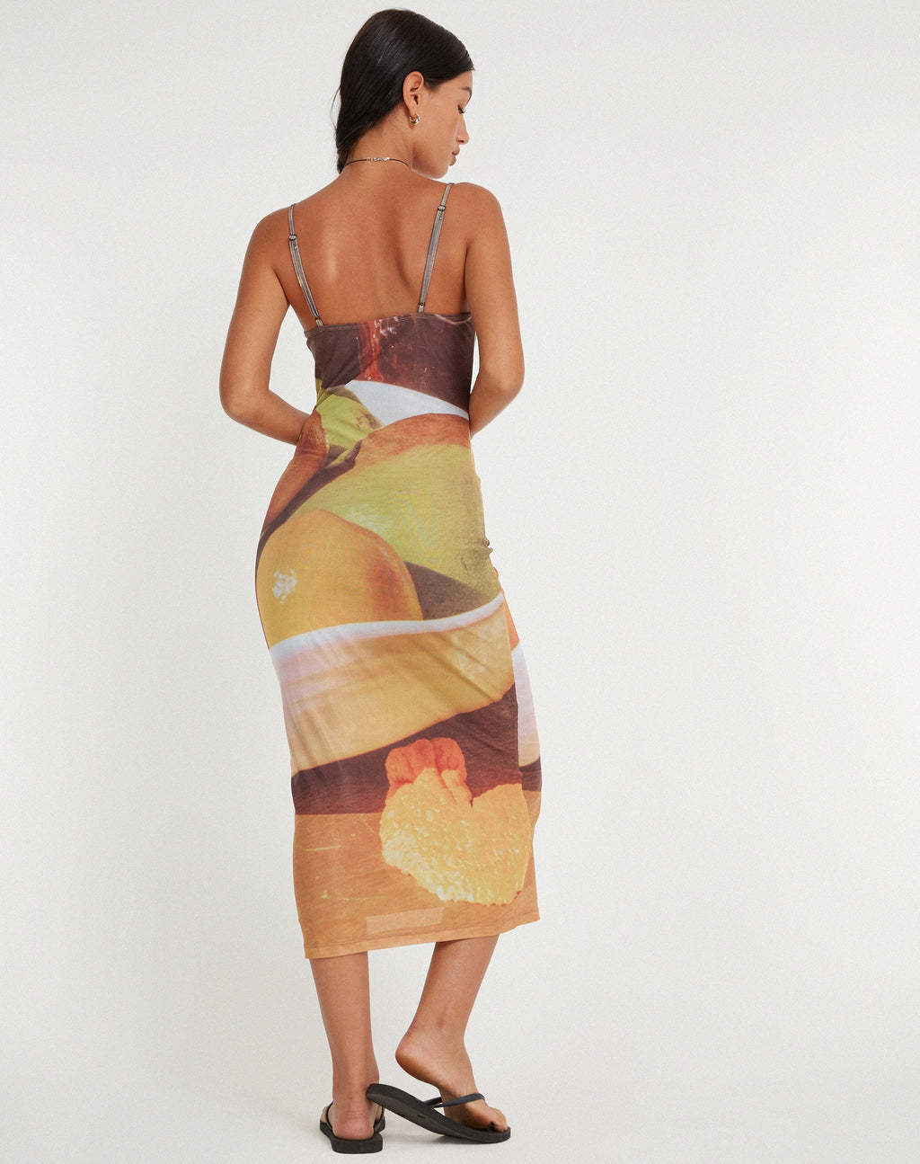 Nori Midikleid aus Obst-Fotoprint
