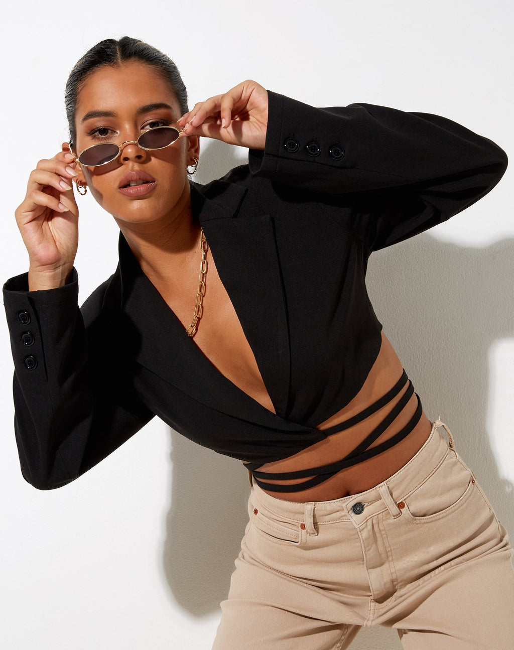 Notus Cropped Blazer in Schwarz