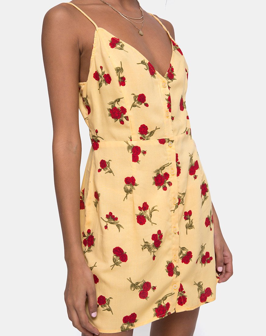 Image of Novia Slip Dress in Falling Rose Gelb