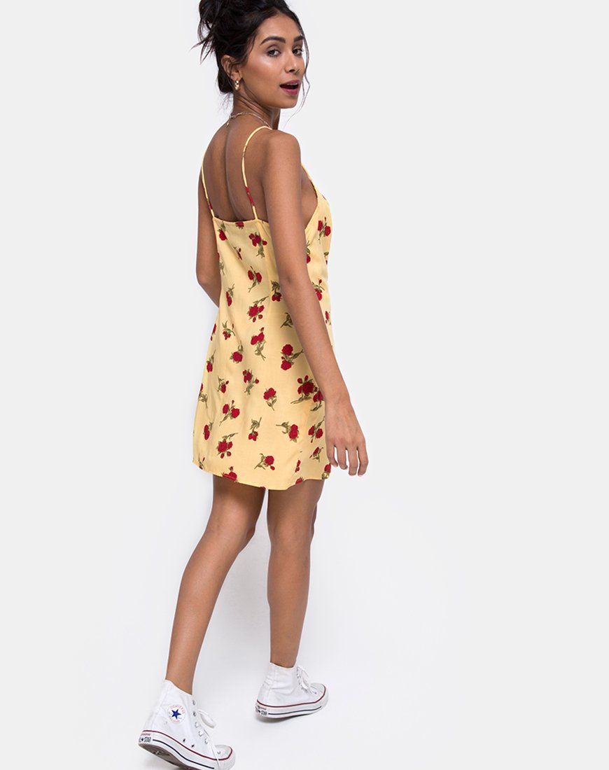 Image of Novia Slip Dress in Falling Rose Gelb
