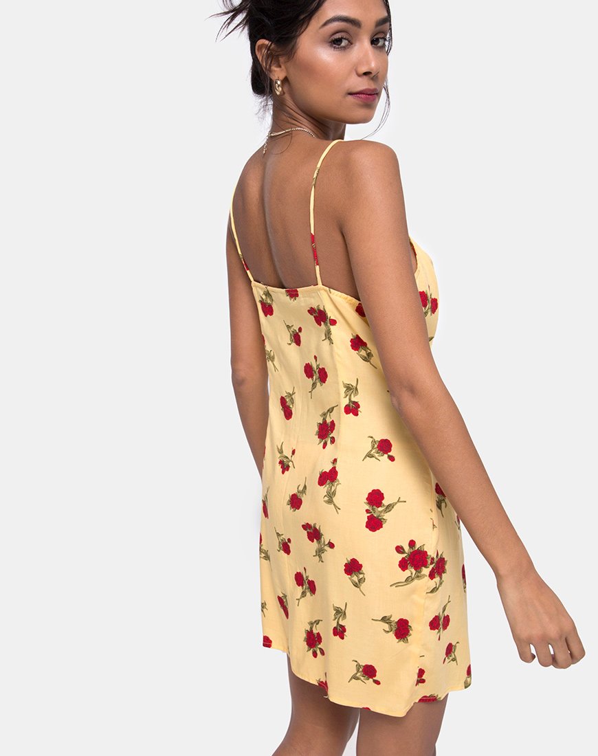 Novia Slip Dress in Falling Rose Gelb