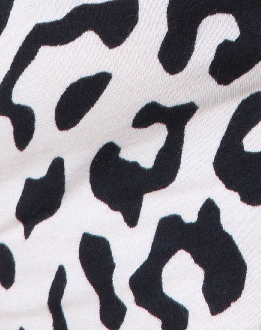 Image of Nure Crop Top in Mono Animal Grau und Weiß
