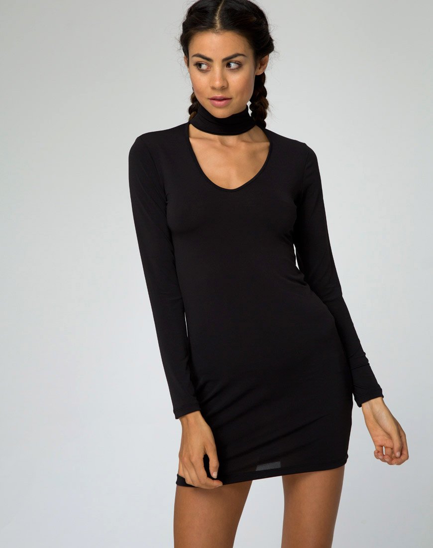 Nymphea Bodycon Kleid in Schwarz