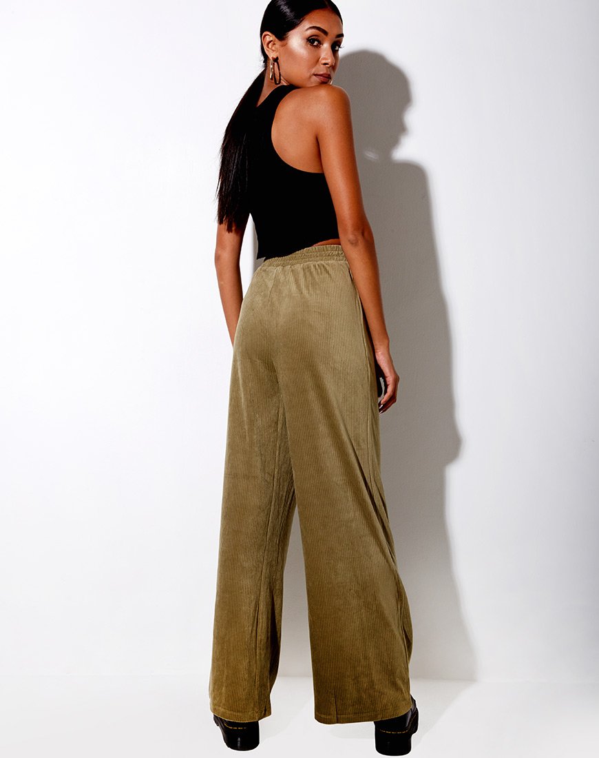 Bild von Obeli Hose aus Samt Rib Khaki