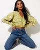 Image of Olina Cropped Cardi aus Strick in Persian Night Sage