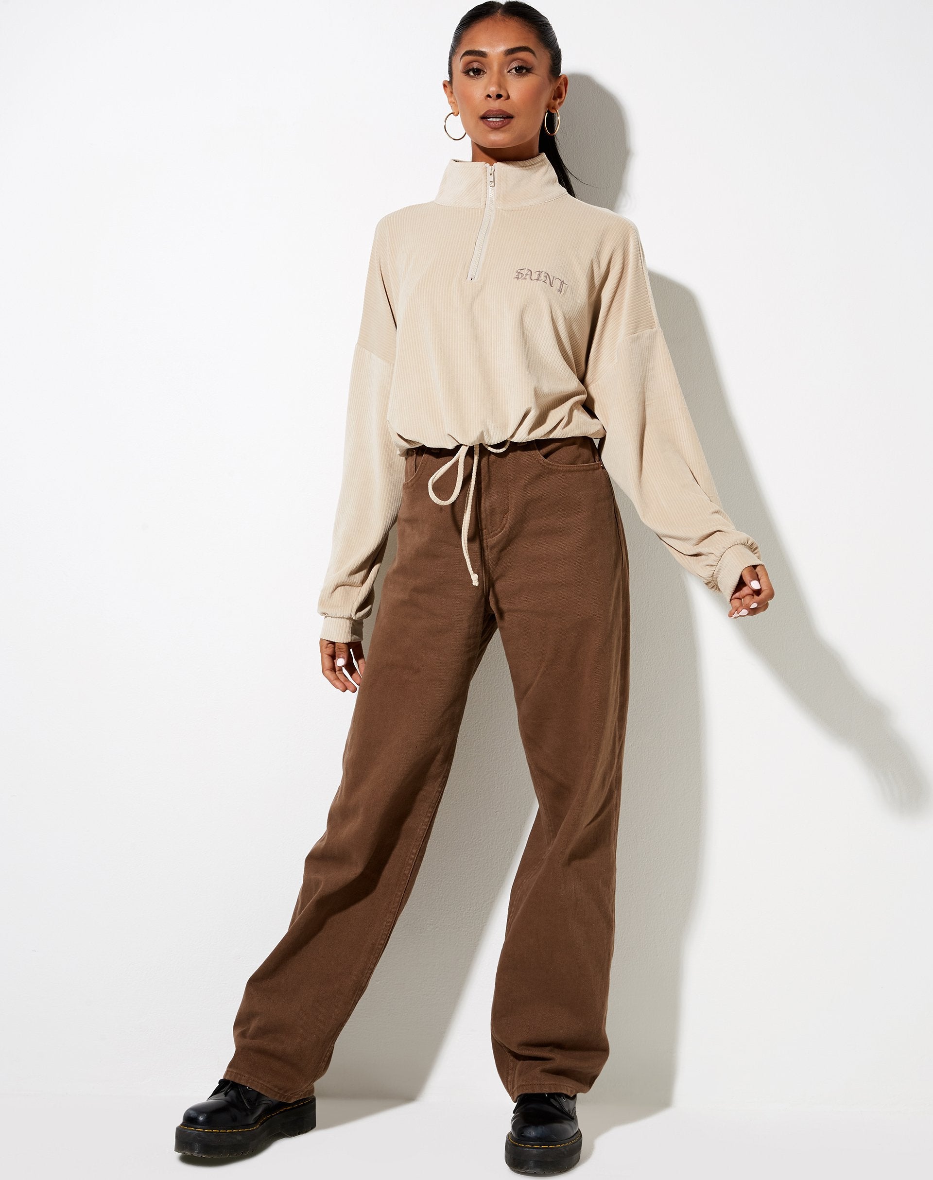 Image of Olini Pullover in neutralem Beige Saint Embro