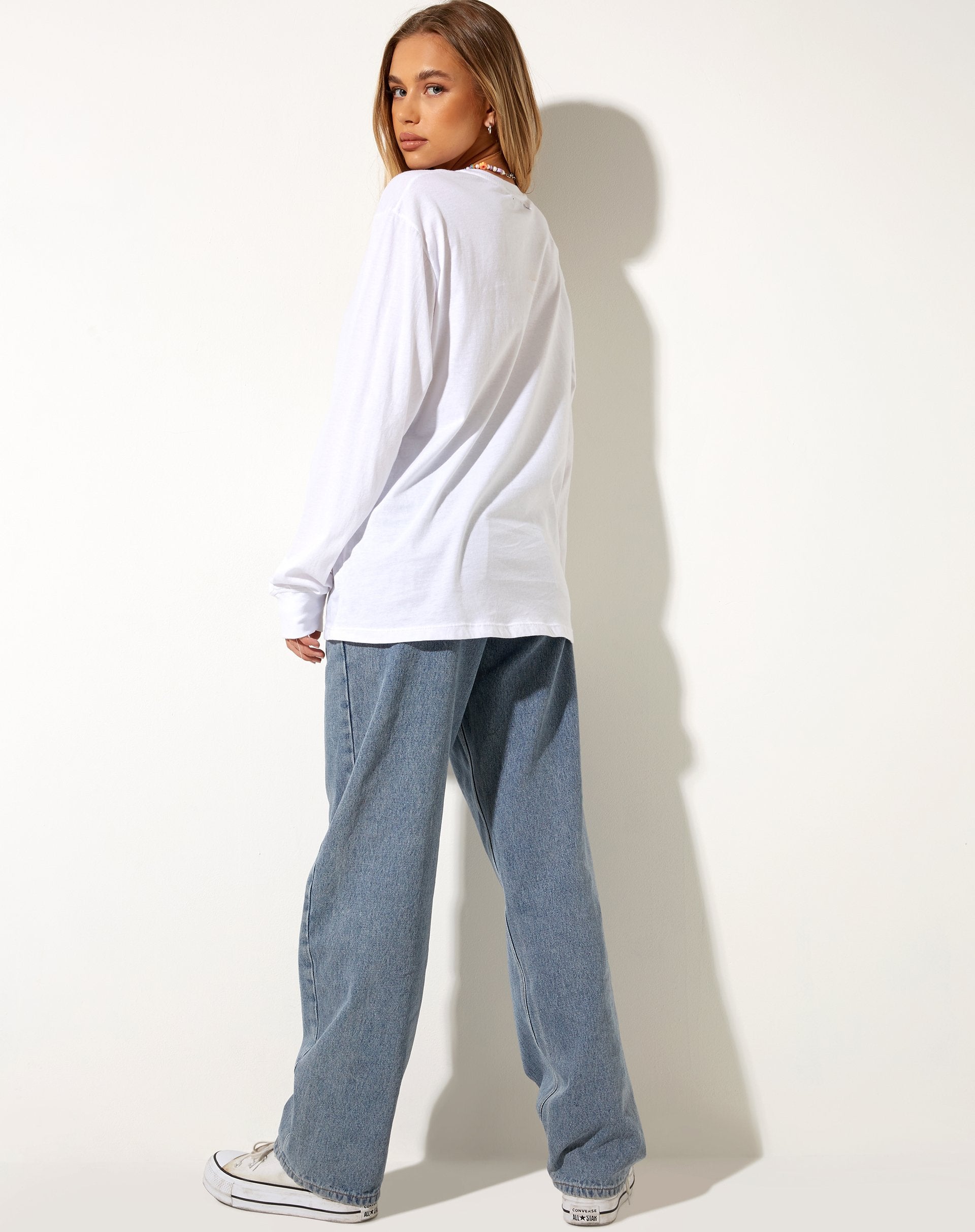 Image of Olivia Long Sleeve Tee in Weiß Crying On The Inside