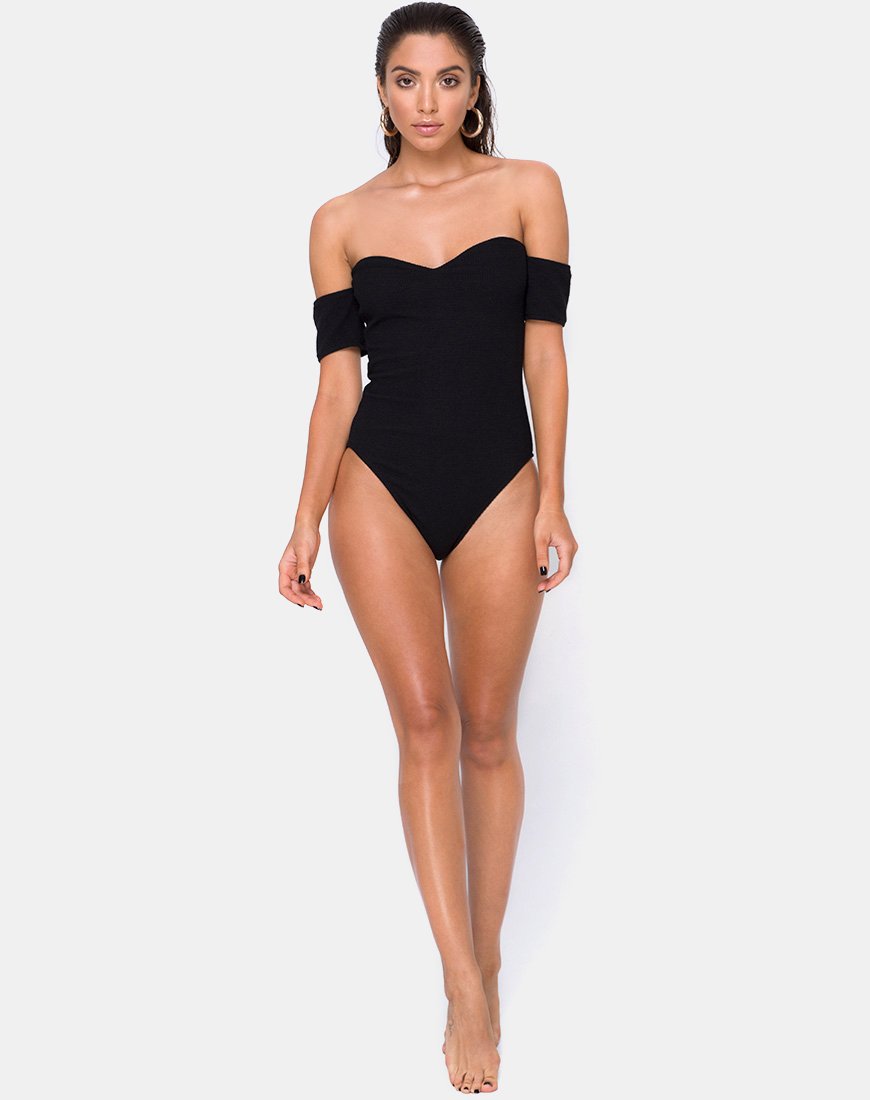 Image of Ona Badeanzug in Crinkle Rib Schwarz