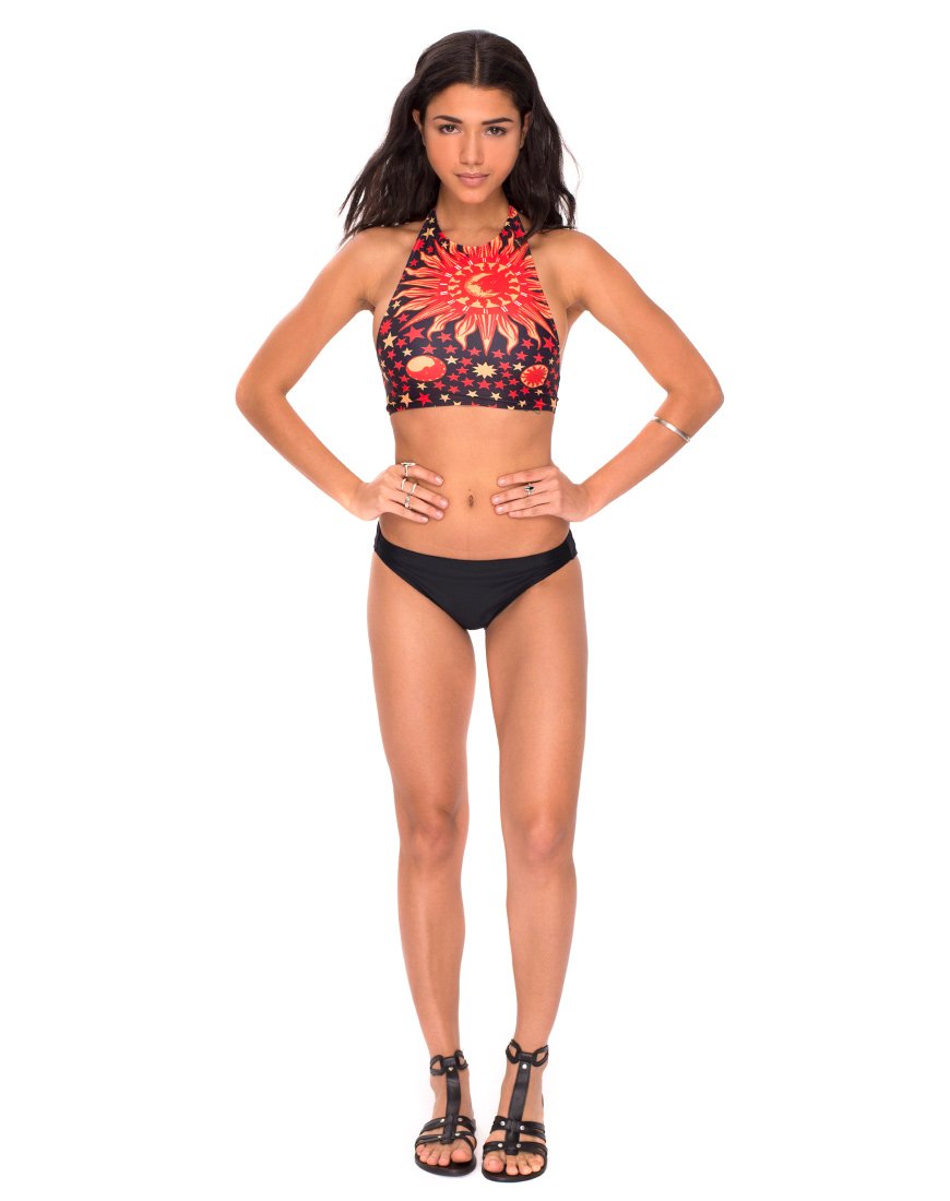Bild von On Point Bikini Bottoms in Flaming Skies Schwarz