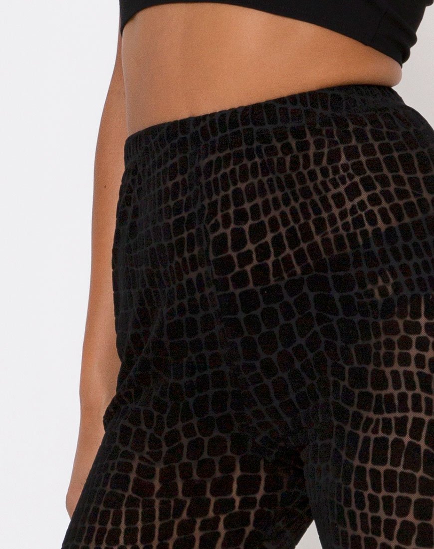 Image of Oria Leggings in Kroko-Flock Schwarz