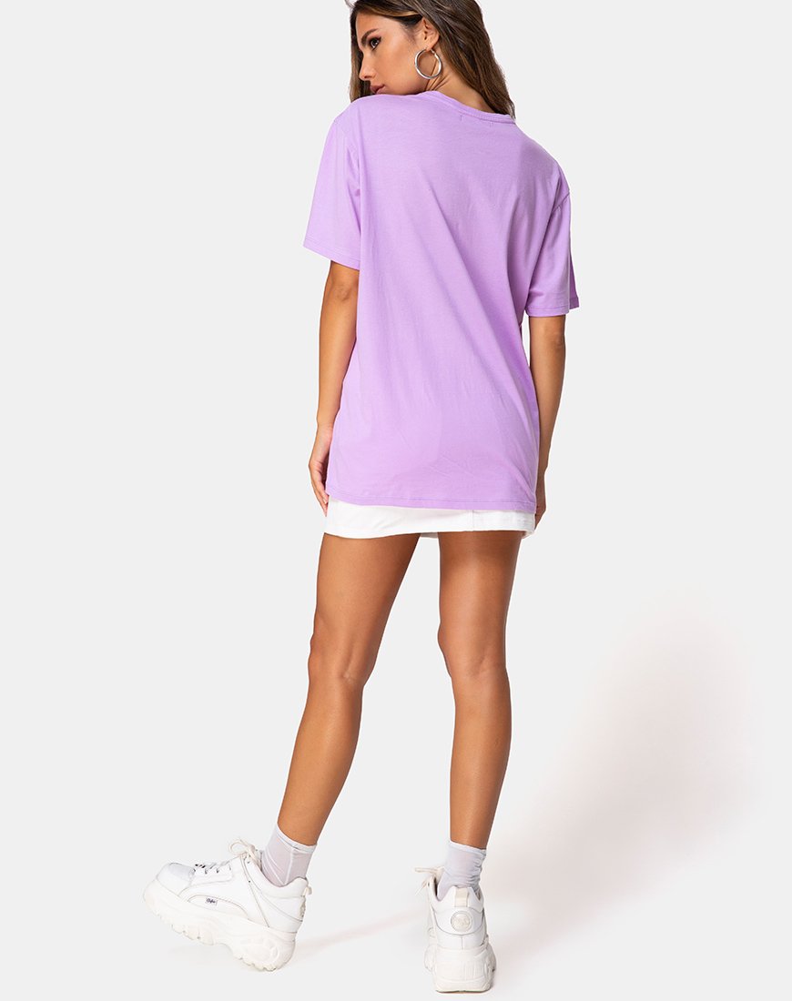 Bild von Oversize Basic Tee in Flieder mit Engelsstickerei