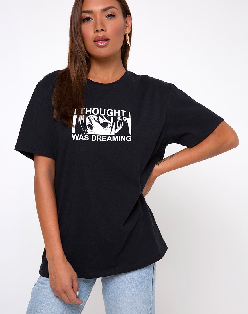 Bild von Oversized Basic Tee in I thought I was dreaming Black von Motel