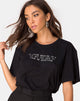 Bild von Oversize Black Tee in Schwarz auf Tour Personal von Motel