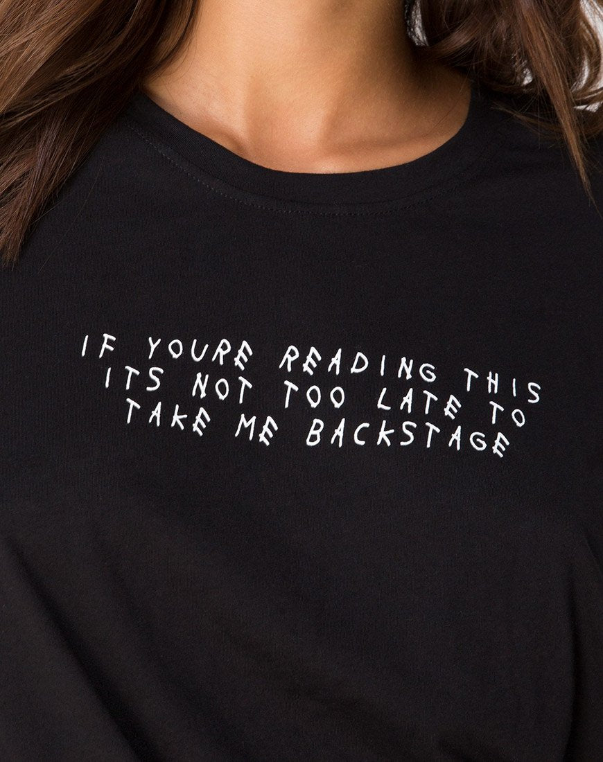 Bild von Oversize Black Tee in Schwarz auf Tour Personal von Motel