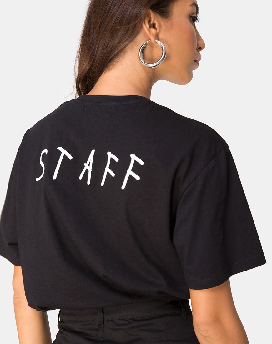 Bild von Oversize Black Tee in Schwarz auf Tour Personal von Motel