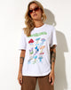 Bild von Oversize Basic Tee in Weiß Champignons