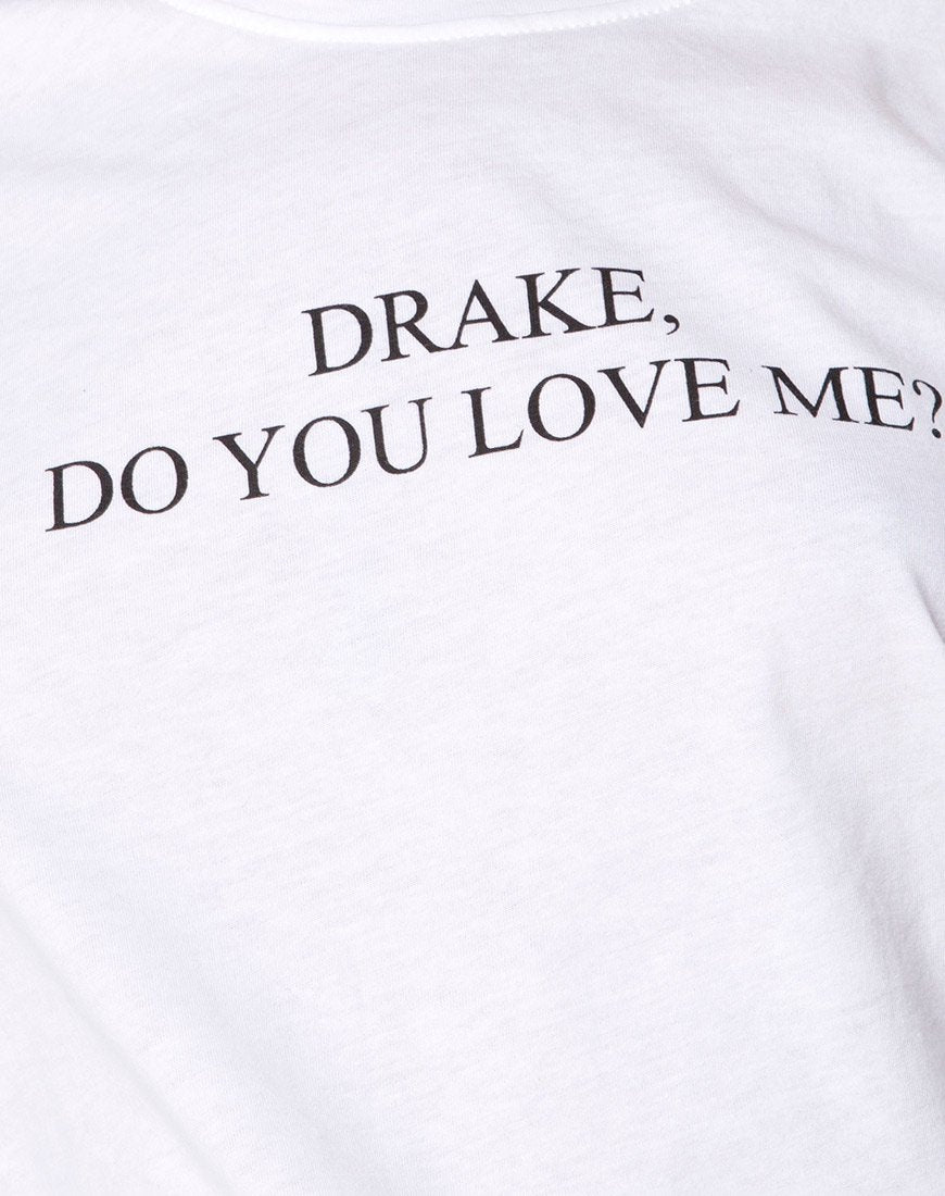 Bild von Oversize Basic Tee in Weiß Drake Do You Love Me